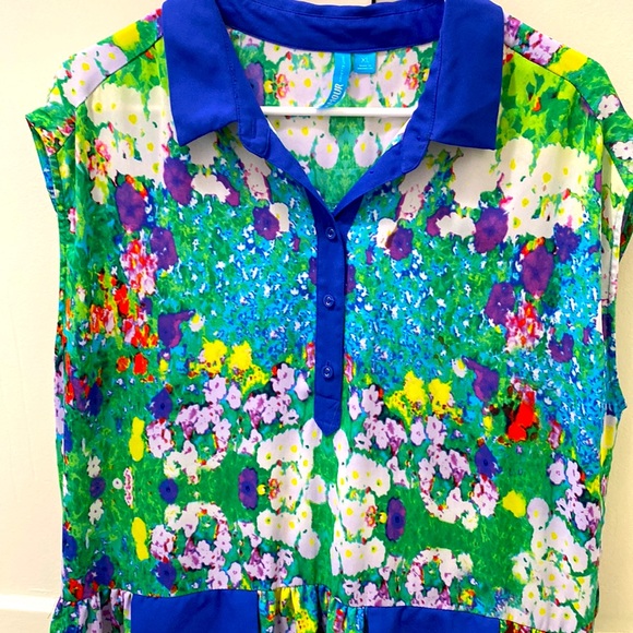 Girls Chiffon Praise Dance Tunic - Watercolor Sleeveless Worship Dance Top